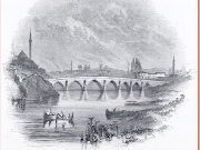 Η γέφυρα του Σαλαμβριά (Πηνειού). Χαρακτικό του Christopher Wordsworth. 1833